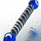 Sexus Glass Çift Taraflı Cam Dildo, mavi, 21 cm