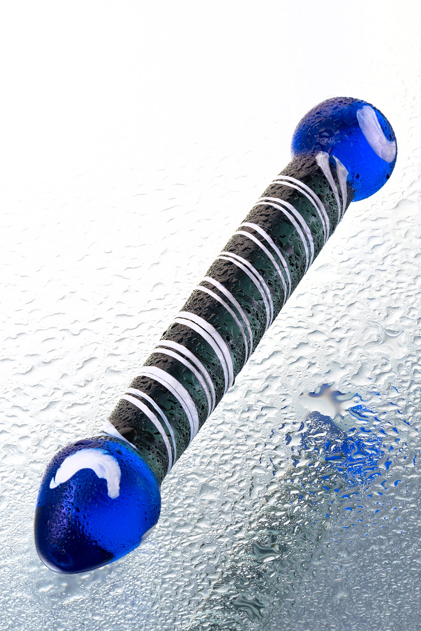 Sexus Glass Çift Taraflı Cam Dildo, mavi, 21 cm