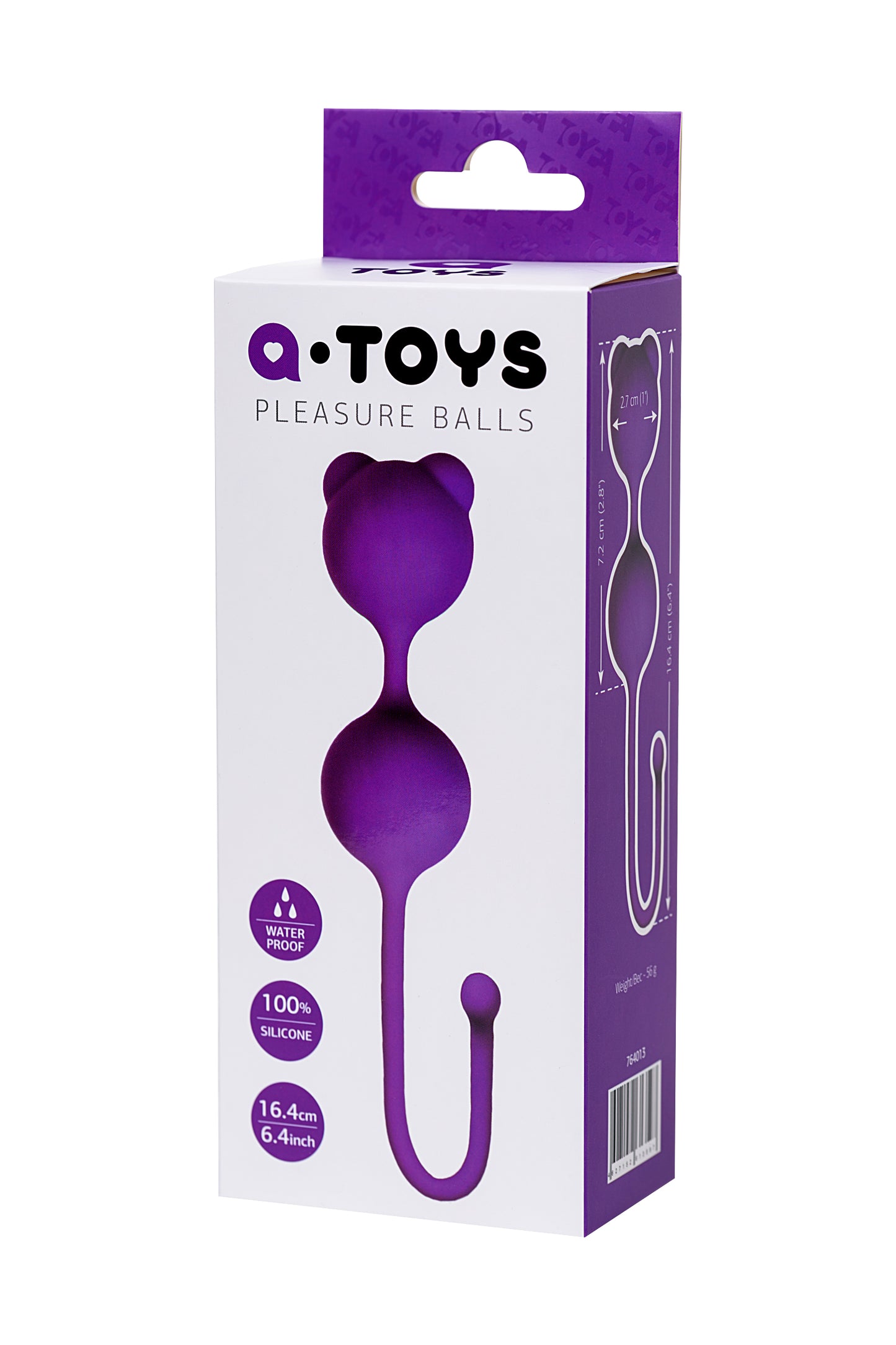 A-Toys by TOYFA Meeko Vajinal topları, silikon, mor, 16,4 cm, Ø 2,7 cm