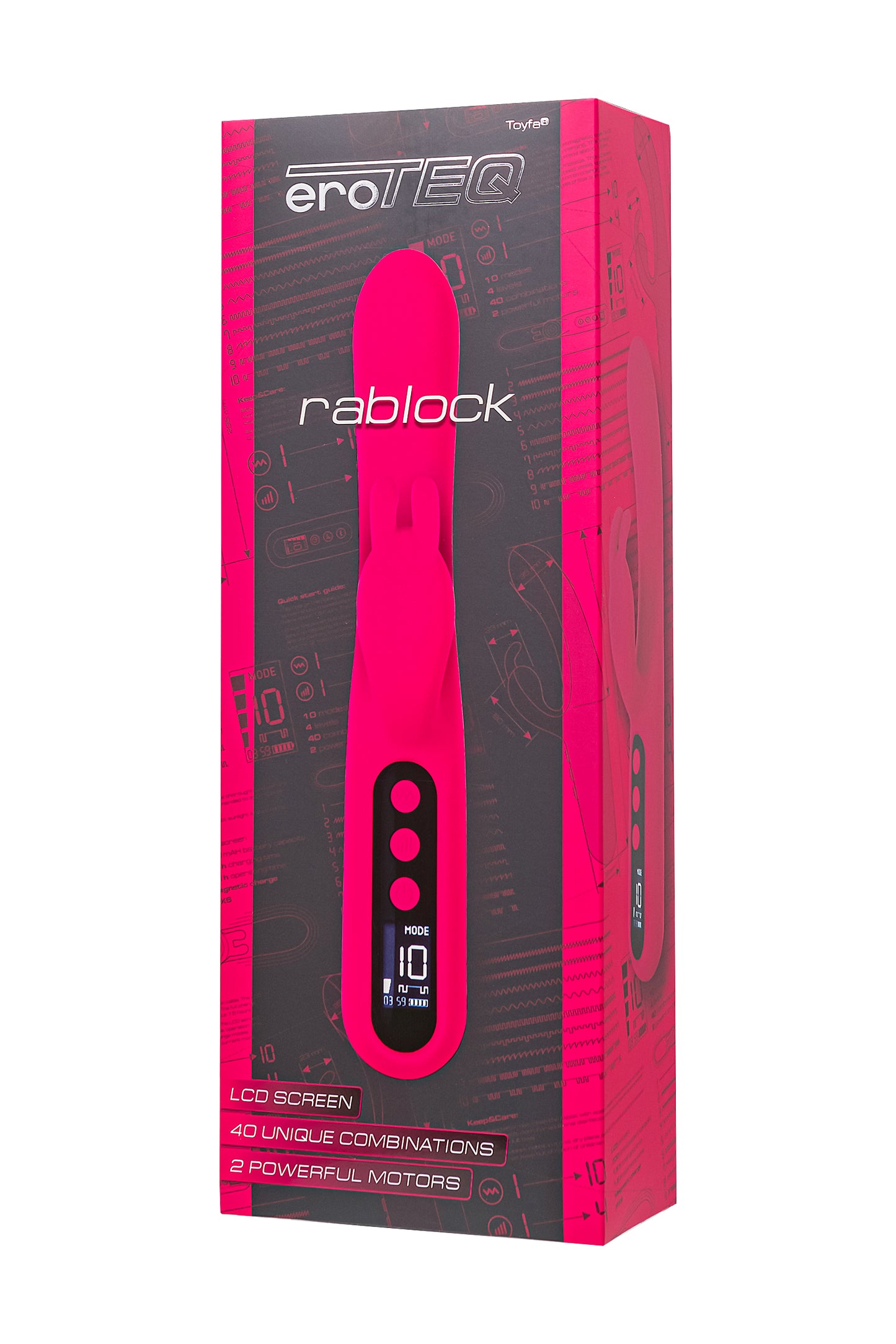 eroTeq Rablock Klitoral uyarımlı G noktası vibratörü , silikon, pembe, 23,5 cm