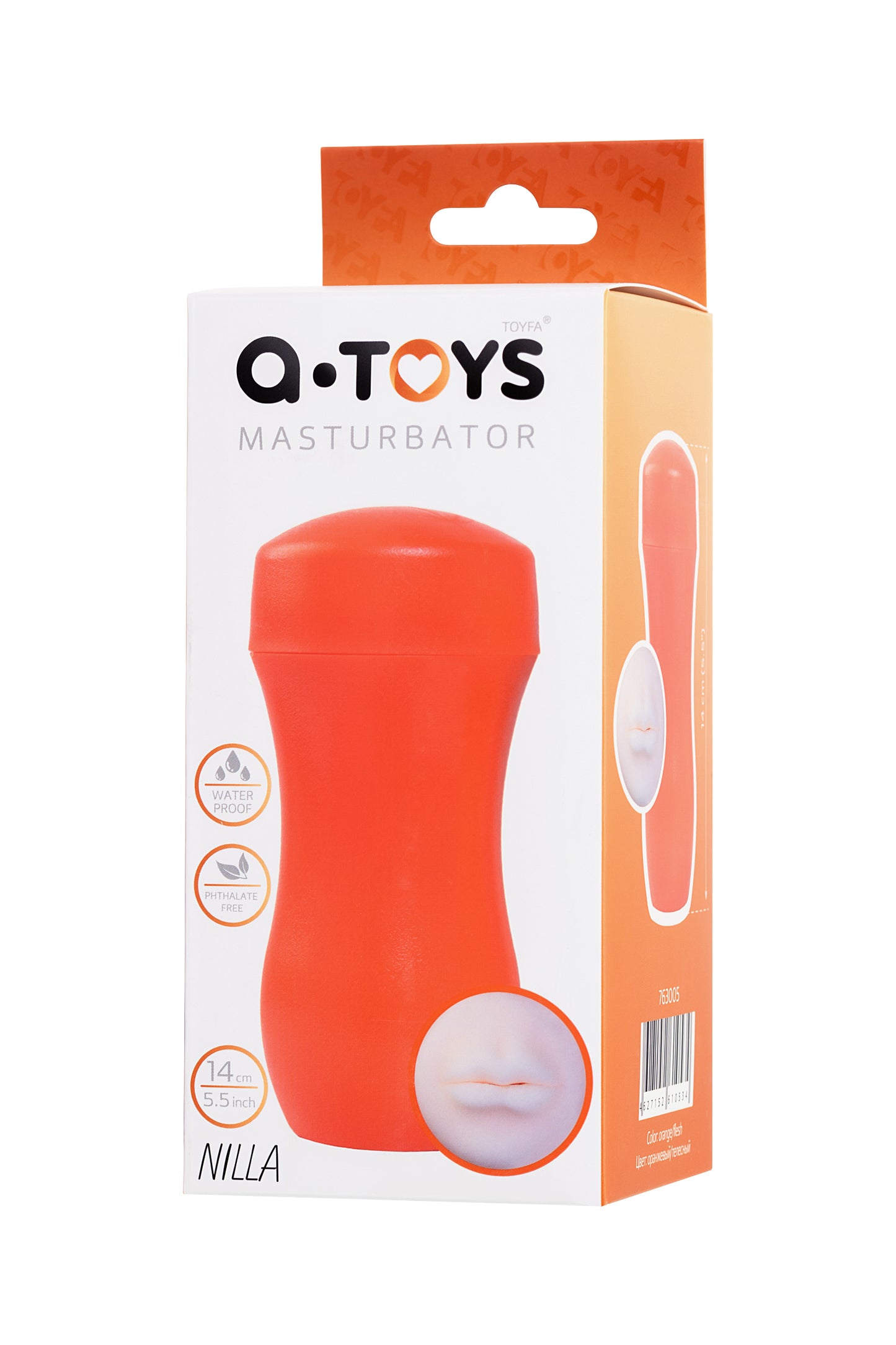 A-Toys by TOYFA Nilla Masturbator, Ağız, TPE, Turuncu, 14 cm
