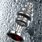Metal by TOYFA Anal Plug, Metal, gümüş, kırmızı kristalli, 8 cm, Ø 3,5 cm, 95 g