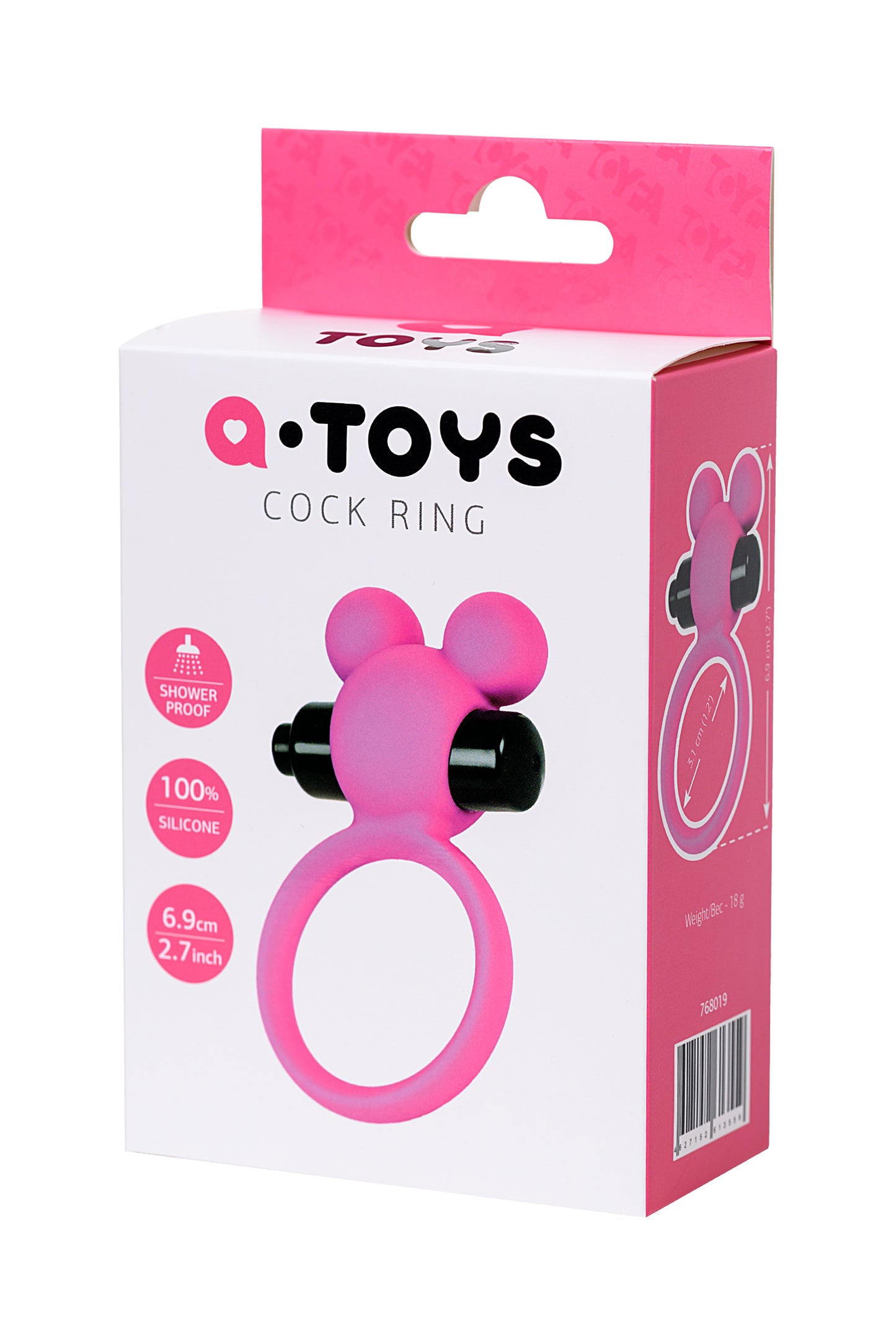 A-Toys by TOYFA Pikle penis üzerindeki titreşim halkası, silikon, pembe, 6,9 cm, Ø 3,1 cm