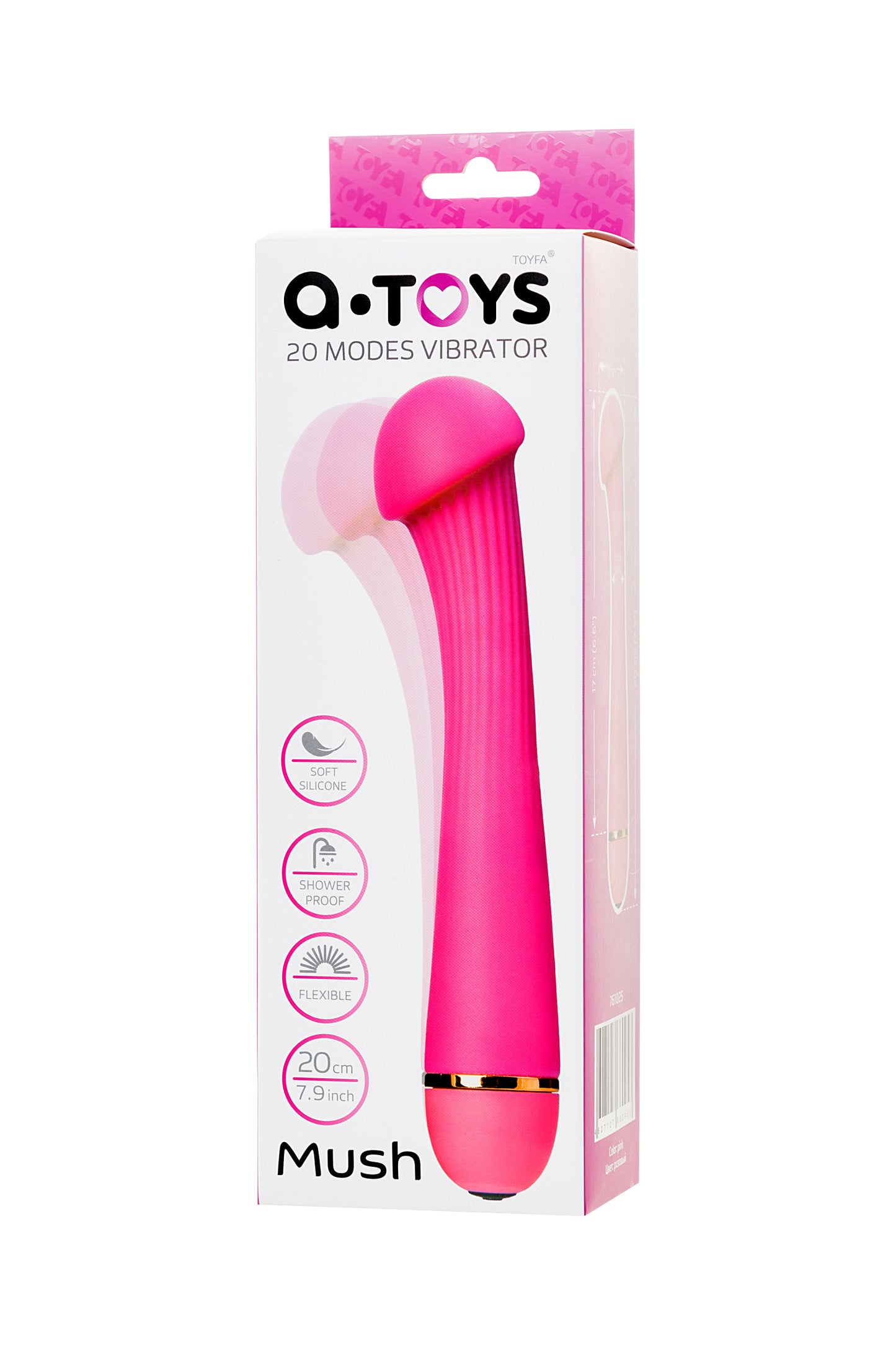 A-Toys by TOYFA G Nokta Vibratör, silikon, pembe, 20 cm