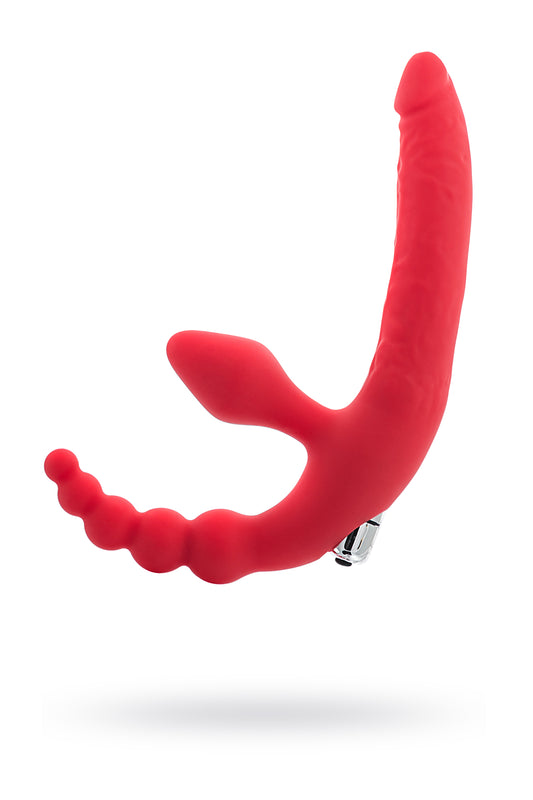 Black & Red by TOYFA Vibratörlü  Strapon, silikon, kırmızı, 35 cm