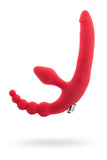 Black & Red by TOYFA Vibratörlü  Strapon, silikon, kırmızı, 35 cm