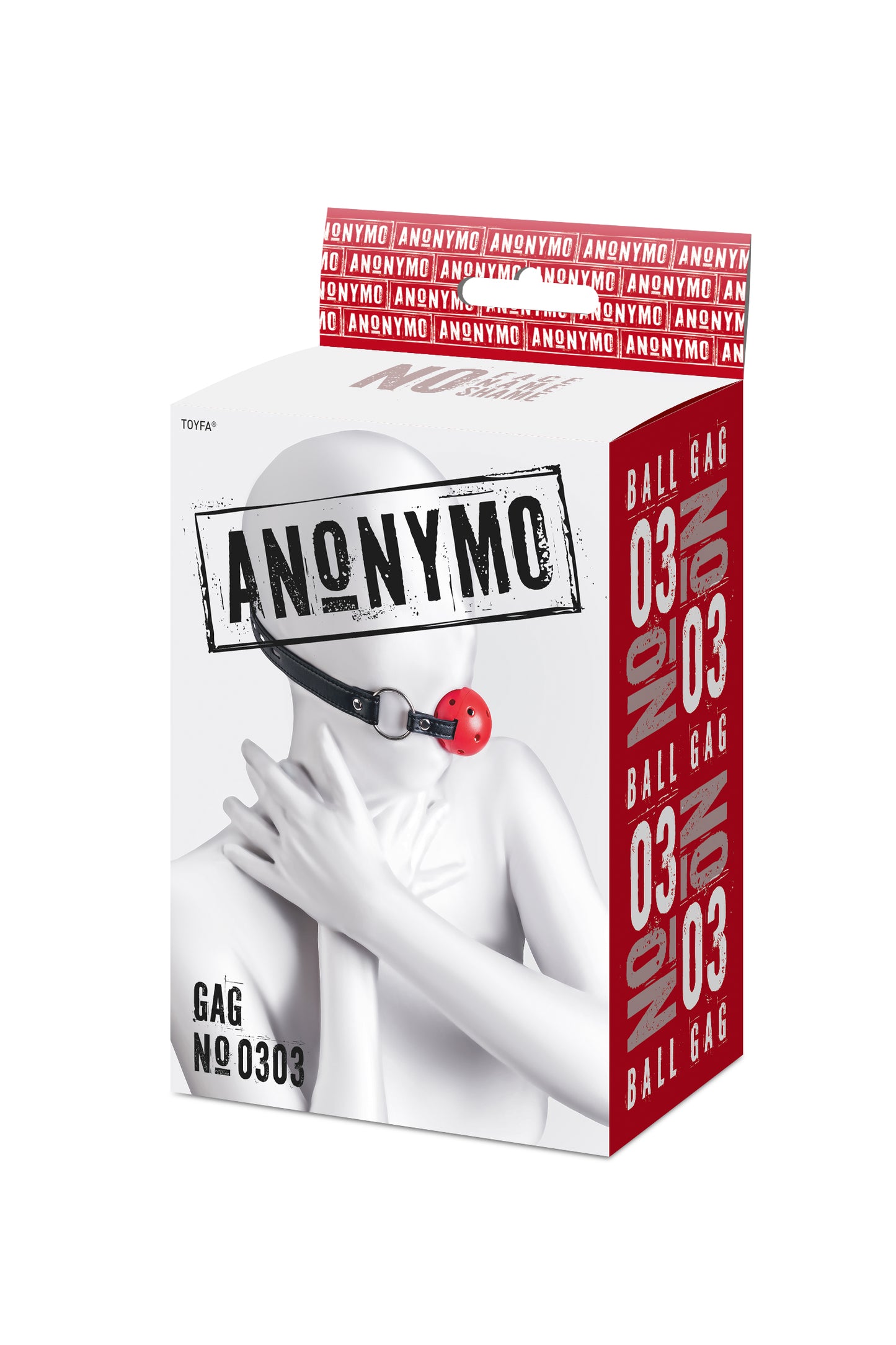 Anonymo BDSM Ağız Topu #0303, ABS plastik, kırmızı, 64 cm