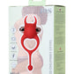 JOS NİCK Kuyruklu Penis Halkası, silikon, kırmızı, 13,5 cm