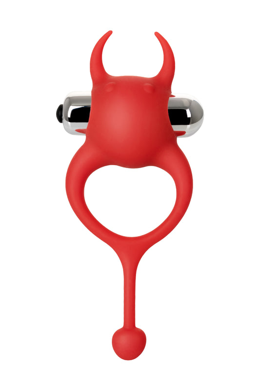 JOS NİCK Kuyruklu Penis Halkası, silikon, kırmızı, 13,5 cm