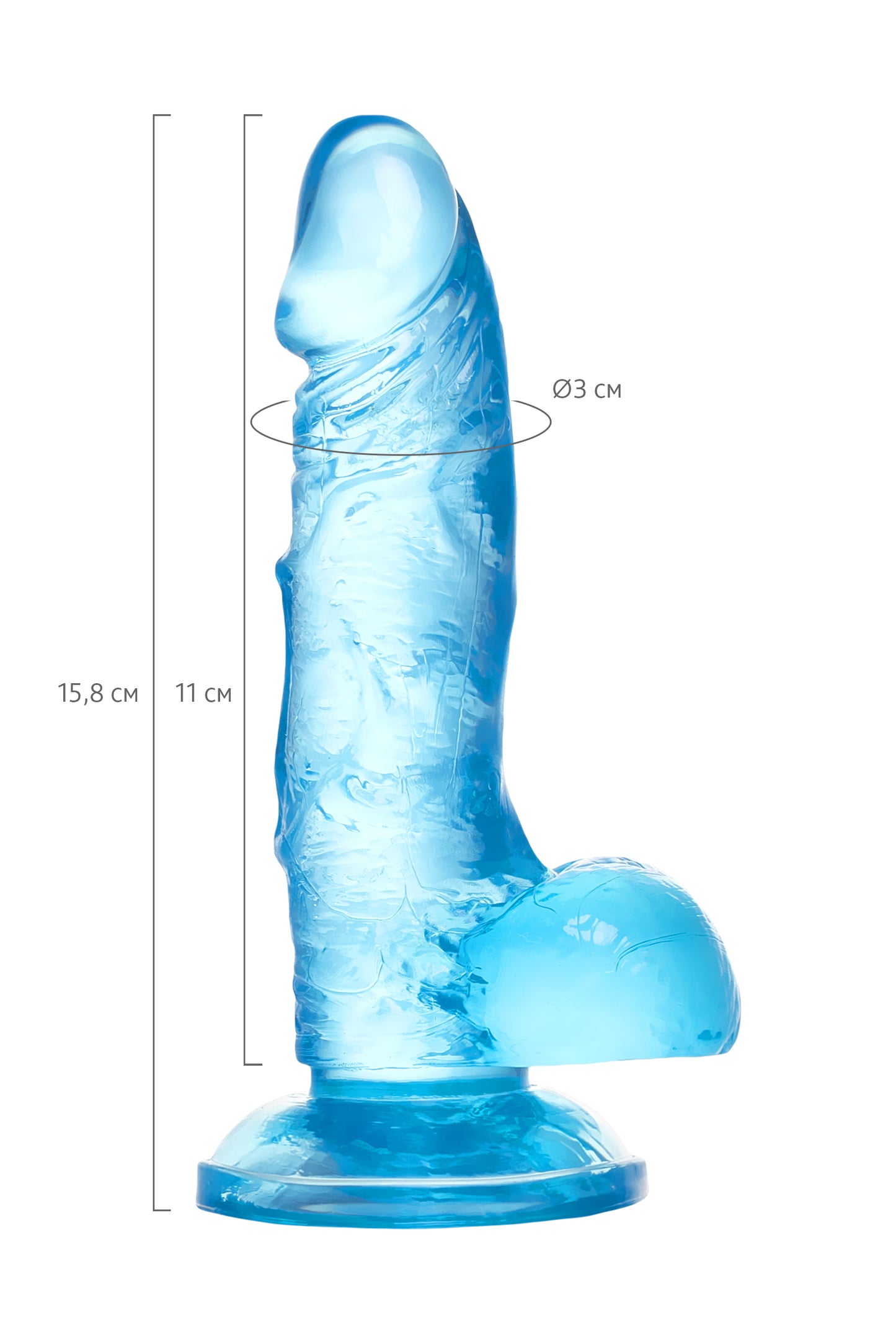 A-Toys by TOYFA  Jel Dildo, TPE, Cam göbeği, 15,8 cm