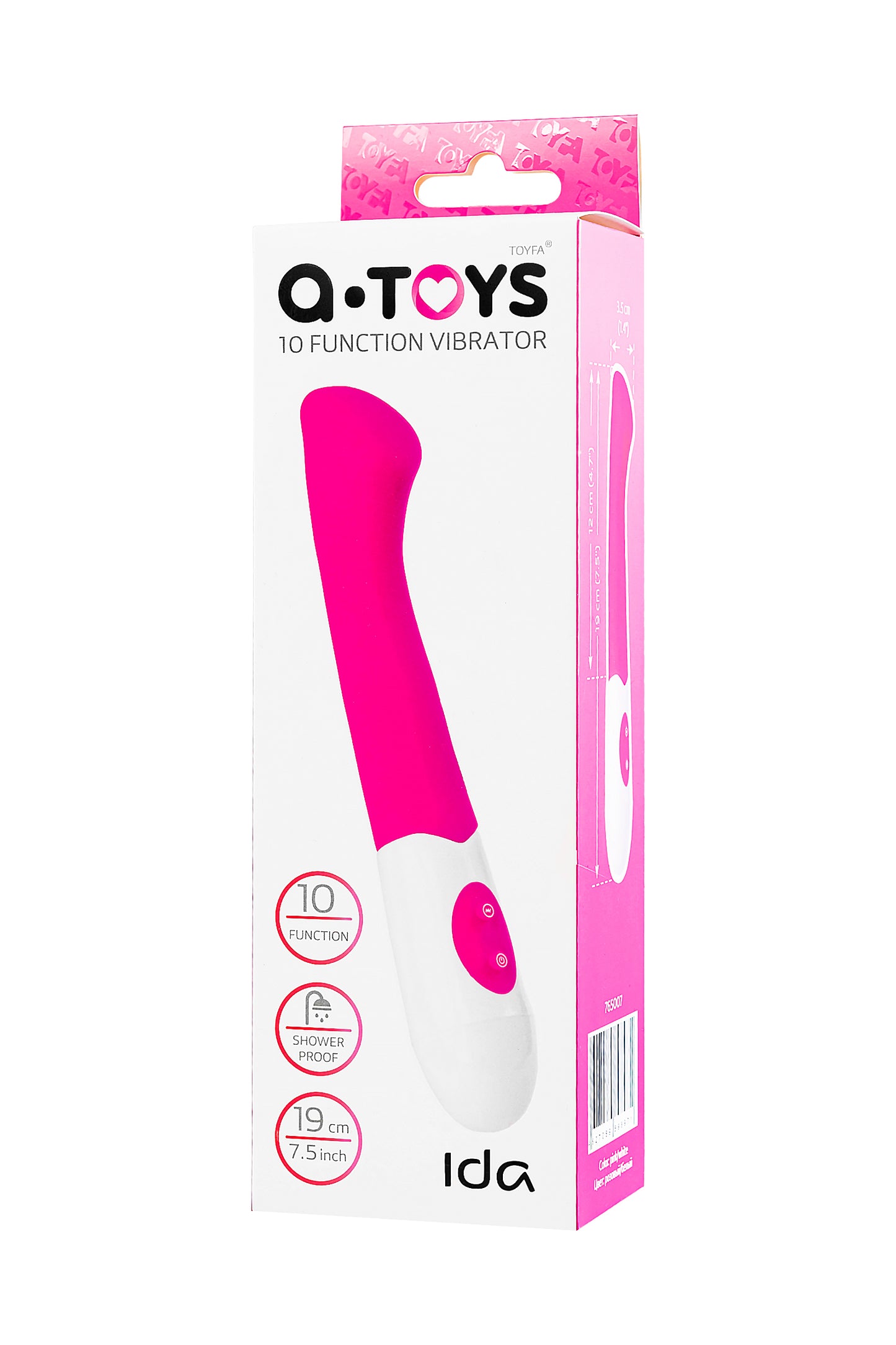 A-Toys by TOYFA Ida Vibratör, silikon, pembe, 19 cm