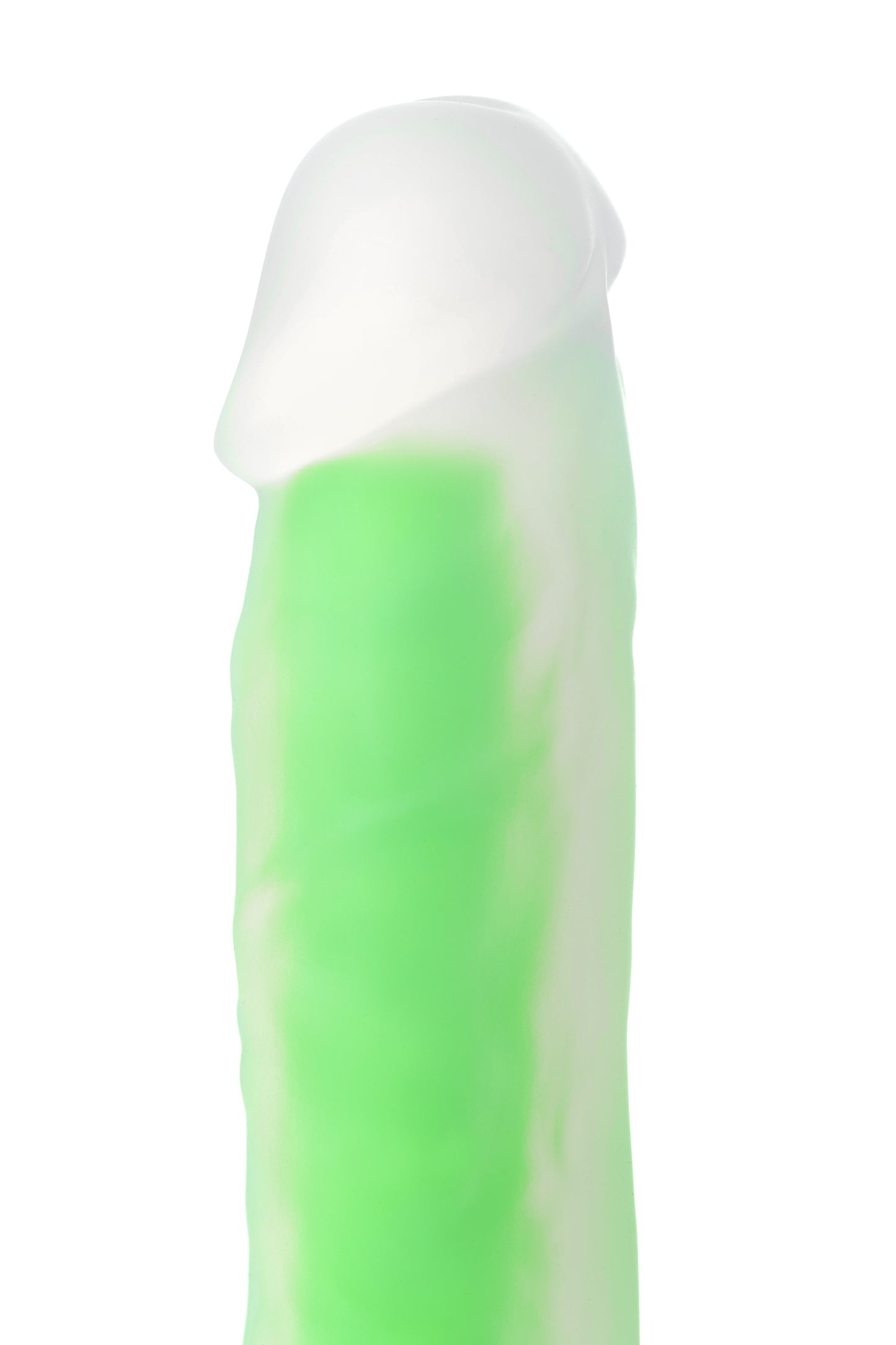 Beyond by Toyfa Dick Glow Gece Parlayan Dildo, Silikon, Şeffaf, 18 cm