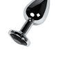 Metal by TOYFA Anal Plug, Metal, gümüş, siyah kristalli, 8,1 cm, Ø 3,4 cm
