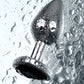 Metal by TOYFA Anal Plug, Metal, gümüş, siyah kristalli, 7 cm, Ø 2,7 cm, 50 g