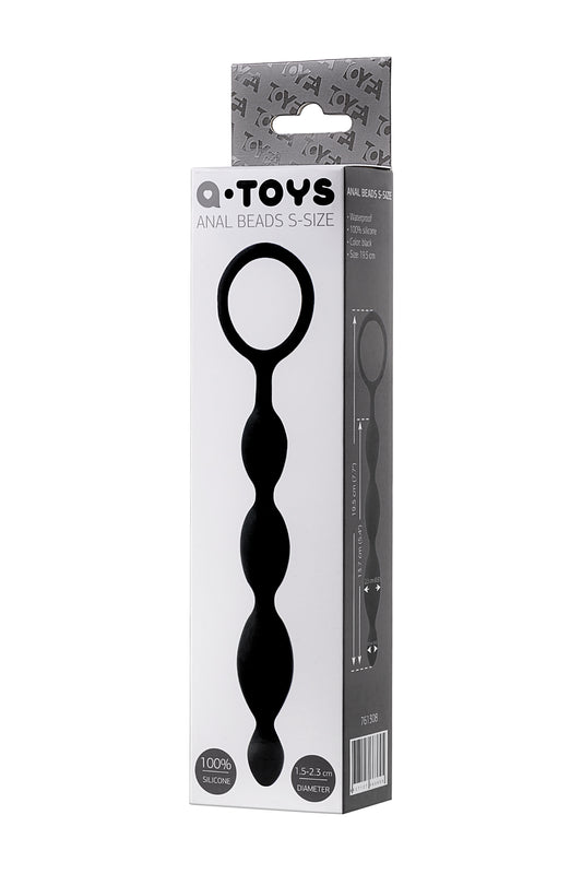 A-Toys by TOYFA  Anal Boncuk S, silikon, siyah, 19,5cm