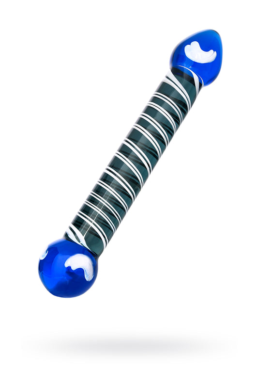 Sexus Glass Çift Taraflı Cam Dildo, mavi, 21 cm