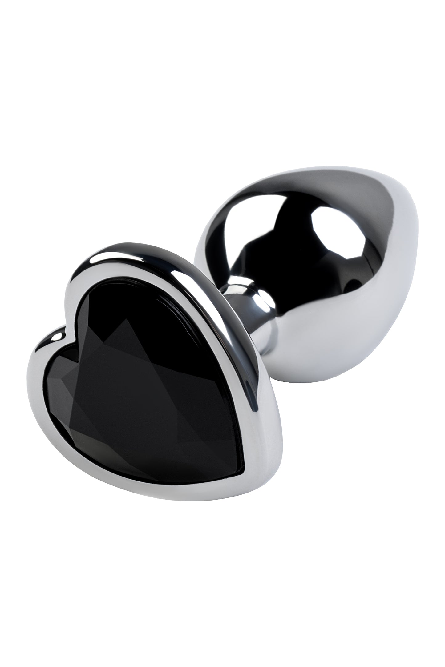 Metal by TOYFA Anal Plug, Metal, gümüş, siyah kristalli, 7 cm, Ø 2,7 cm, 50 g