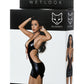 Glossy JULİE Kırmızı Bağcıklı Deri Elbise, Wetlook, siyah, XL