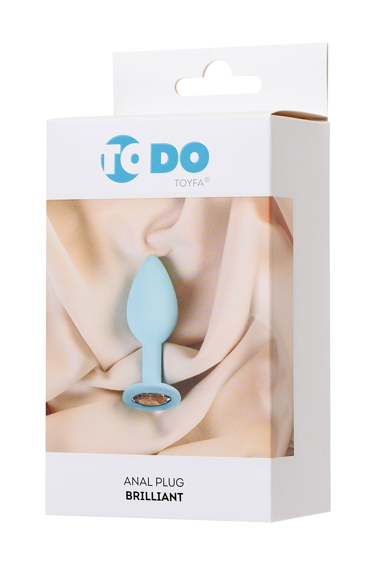 ToDo by Toyfa Brilliant anal kılıf, silikon, cam göbeği, beyaz kristalli, 7 cm, Ø 2,8 cm, 26 g