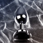 Metal by TOYFA Anal Plug, Metal, gümüş, siyah kristalli, 7 cm, Ø 2,7 cm, 50 g
